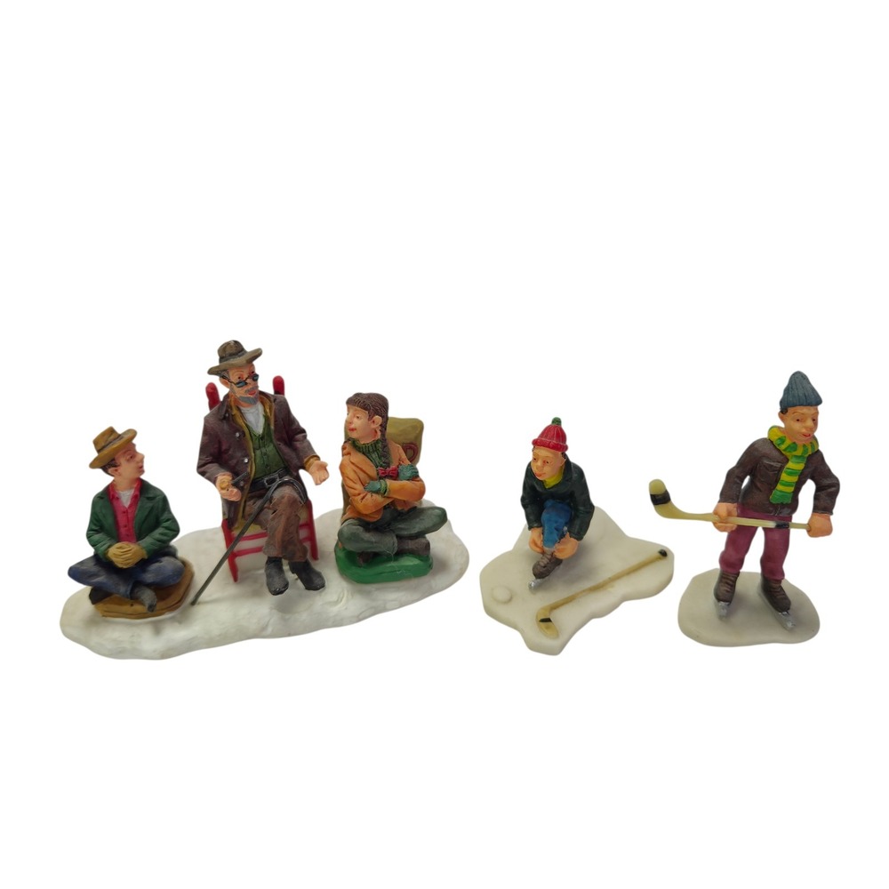 Lemax Village Collection Tall Tales and Hockey Players Figures Set 3 22578 92358